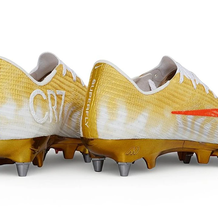 Chuteira Nike Air Zoom Mercurial Superfly XI Elite SG-Pro - Dourado e Branco CR7 4