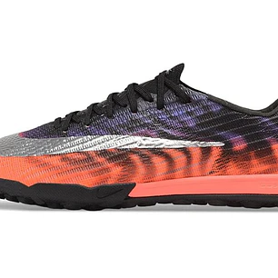 Chuteira Nike Air Zoom Mercurial Superfly XI Elite TF - Preto, Laranja e Roxo