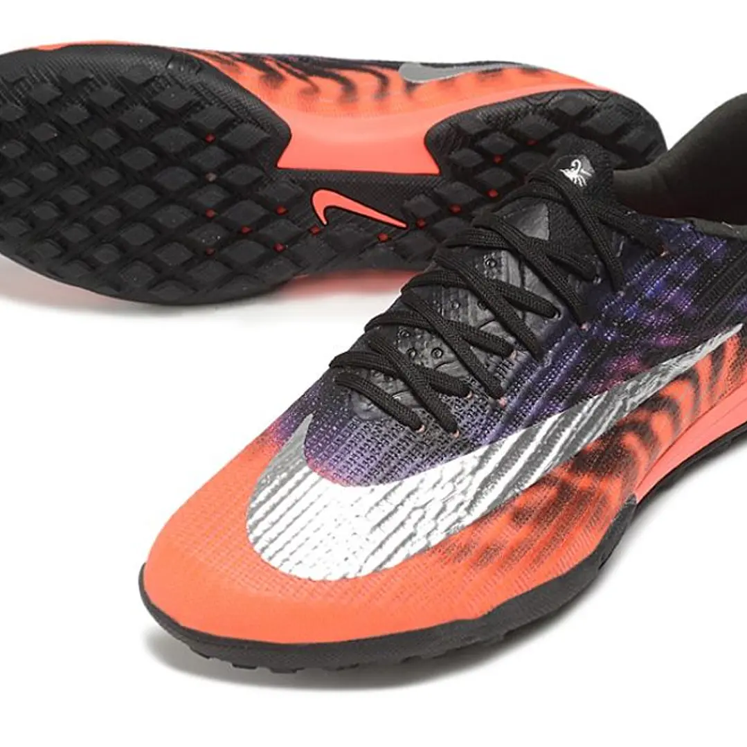 Chuteira Nike Air Zoom Mercurial Superfly XI Elite TF - Preto, Laranja e Roxo 2