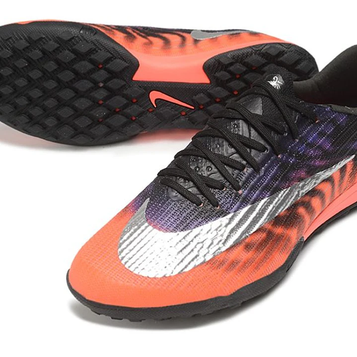 Chuteira Nike Air Zoom Mercurial Superfly XI Elite TF - Preto, Laranja e Roxo 2