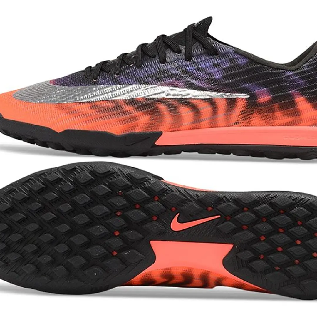 Chuteira Nike Air Zoom Mercurial Superfly XI Elite TF - Preto, Laranja e Roxo 5