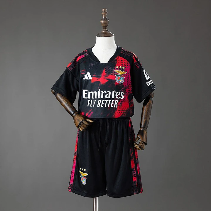CONJUNTO INFANTIL BENFICA 26/27 TERCEIRA - Preta e Vermelha 1