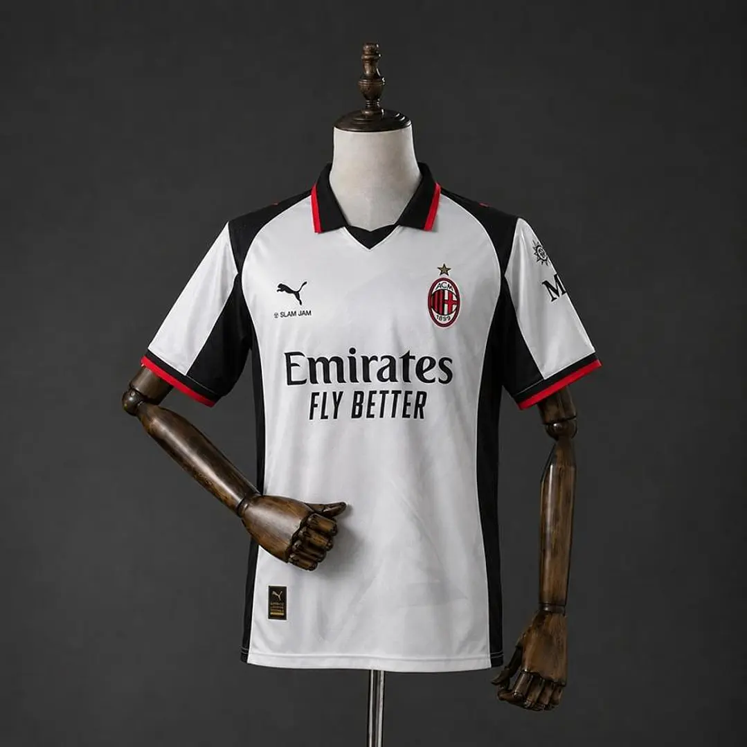 CAMISA AC MILAN 26/27 FORA - Branca e Preta 1