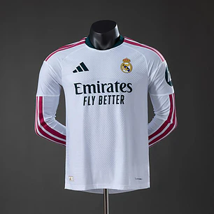 CAMISA REAL MADRID 26/27 CASA - Versão Jogador Slim Fit - Manga Longa