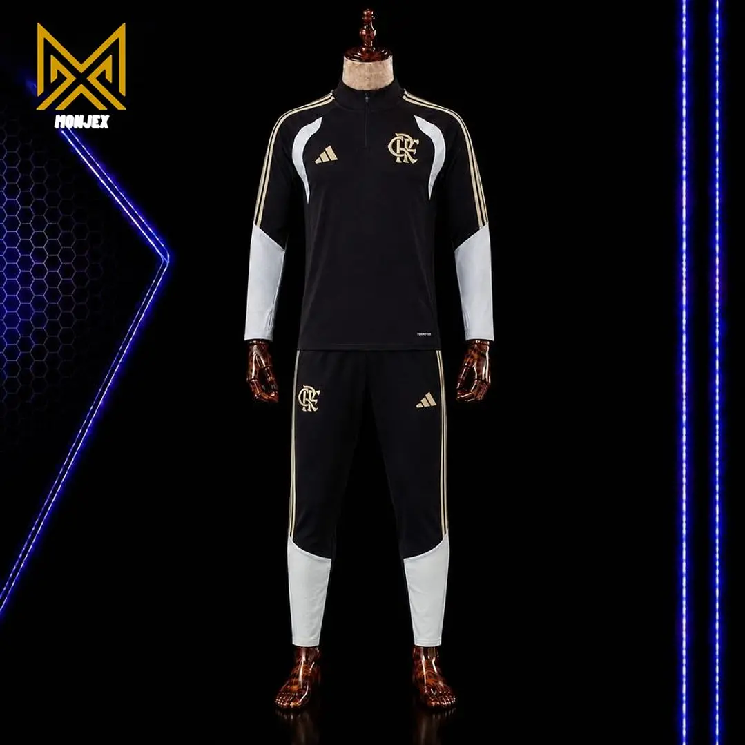 FATO DE TREINO / CONJUNTO DE FRIO FLAMENGO, PRETO E DOURADO 1