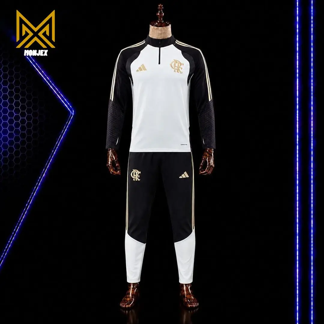 FATO DE TREINO / CONJUNTO DE FRIO FLAMENGO, BRANCO, PRETO E DOURADO 1