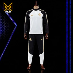 FATO DE TREINO / CONJUNTO DE FRIO FLAMENGO, BRANCO, PRETO E DOURADO