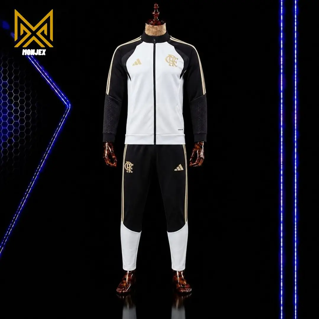 FATO DE TREINO / CONJUNTO DE FRIO FLAMENGO, BRANCO COM GOLA PRETA 1