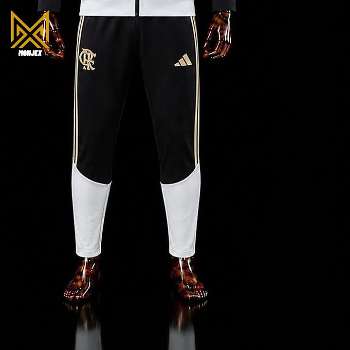 FATO DE TREINO / CONJUNTO DE FRIO FLAMENGO, BRANCO COM GOLA PRETA 3