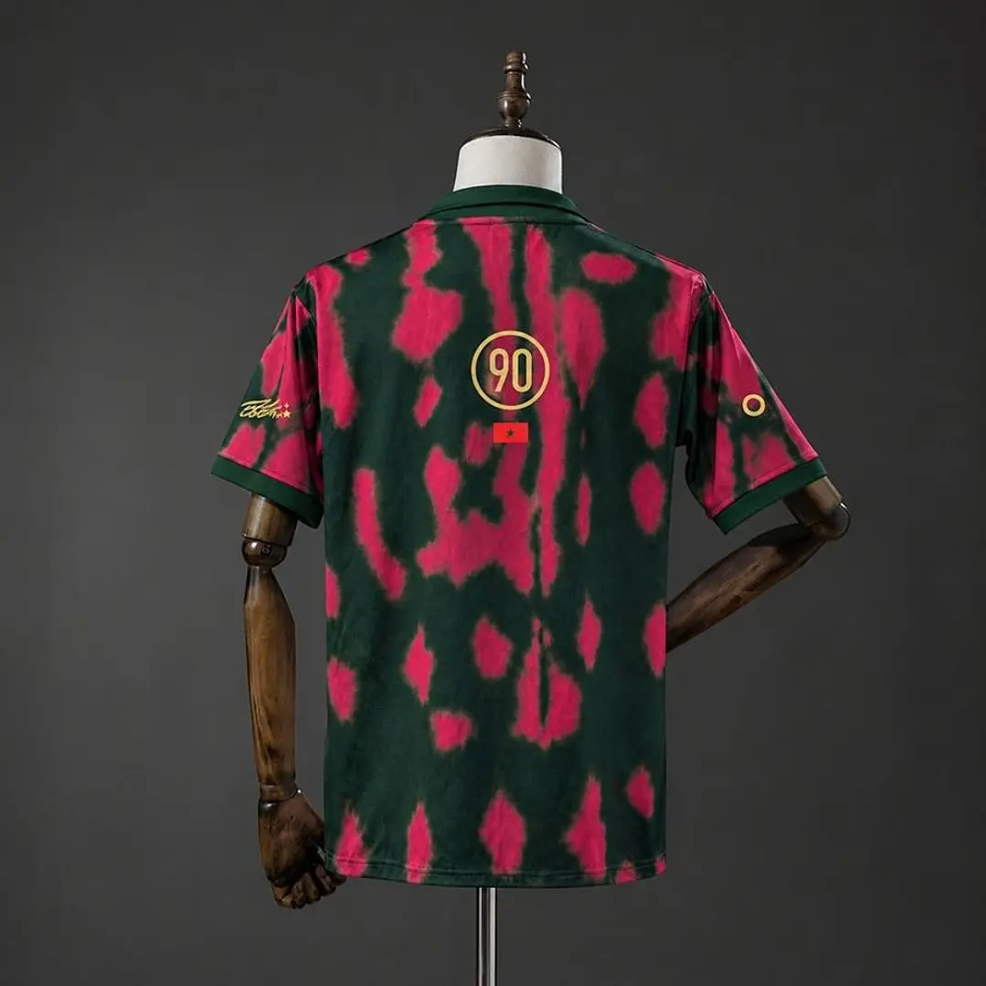 CAMISA MARROCOS TOTAL 90 TRAVIS SCOTT x NIKE RETRÔ, Verde militar e rosa 2