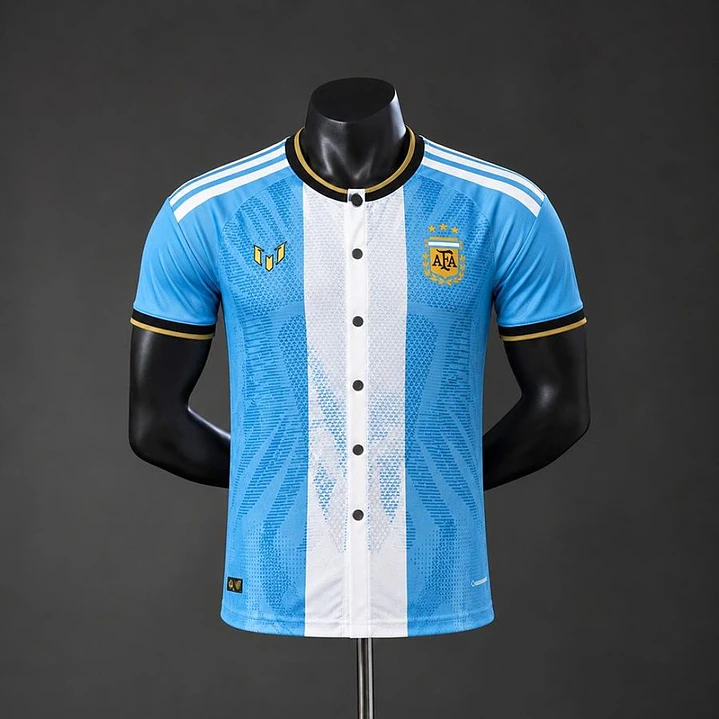 CAMISA ARGENTINA 2026 EDIÇÃO COMEMORATIVA BASEBALL, Azul celeste e branca, Versão Jogador Slim Fit 1