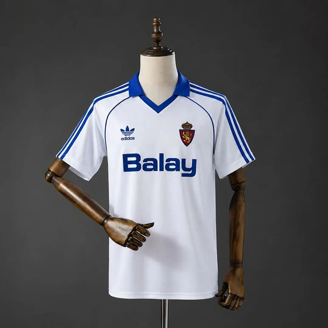 CAMISA REAL ZARAGOZA 86/87 CASA RETRÔ, Branca e azul 1