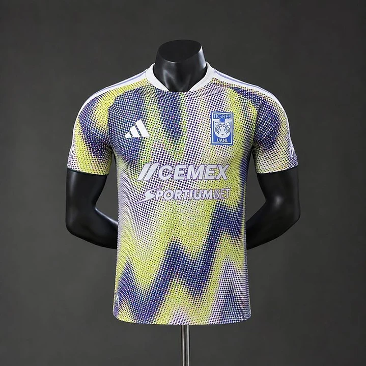 CAMISA TIGRES UANL 26/27 TERCEIRA, Branca, amarela e roxa, Versão Jogador Slim Fit 1
