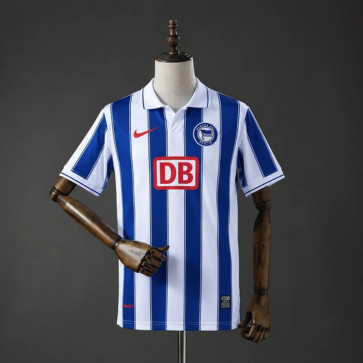 CAMISA HERTHA BERLIM 09/10 CASA RETRÔ, Azul e branca 1