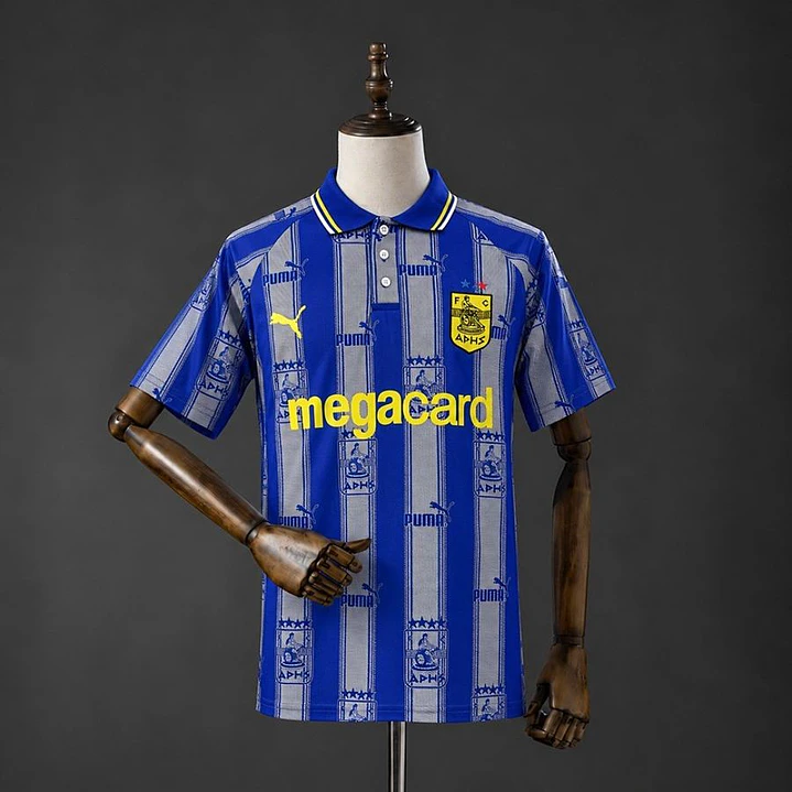 CAMISA ARIS SALÓNICA 98/99 TERCEIRA RETRÔ, Azul e cinza 1