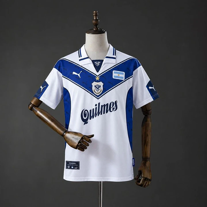 CAMISA VÉLEZ SARSFIELD 98/99 CASA RETRÔ, Branca e azul 1