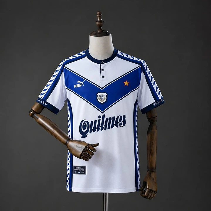 CAMISA VÉLEZ SARSFIELD 97/98 CASA RETRÔ, Branca e azul 1