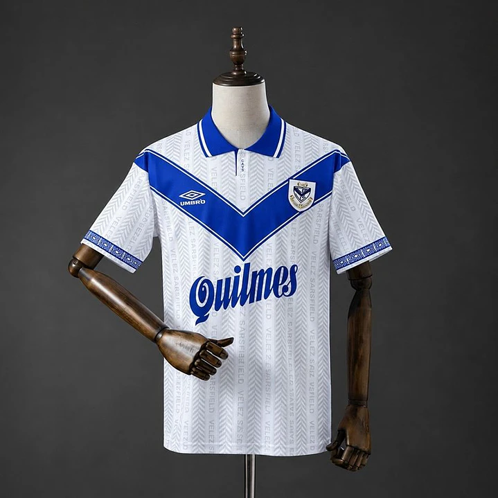CAMISA VÉLEZ SARSFIELD 96/97 CASA RETRÔ, Branca e azul 1