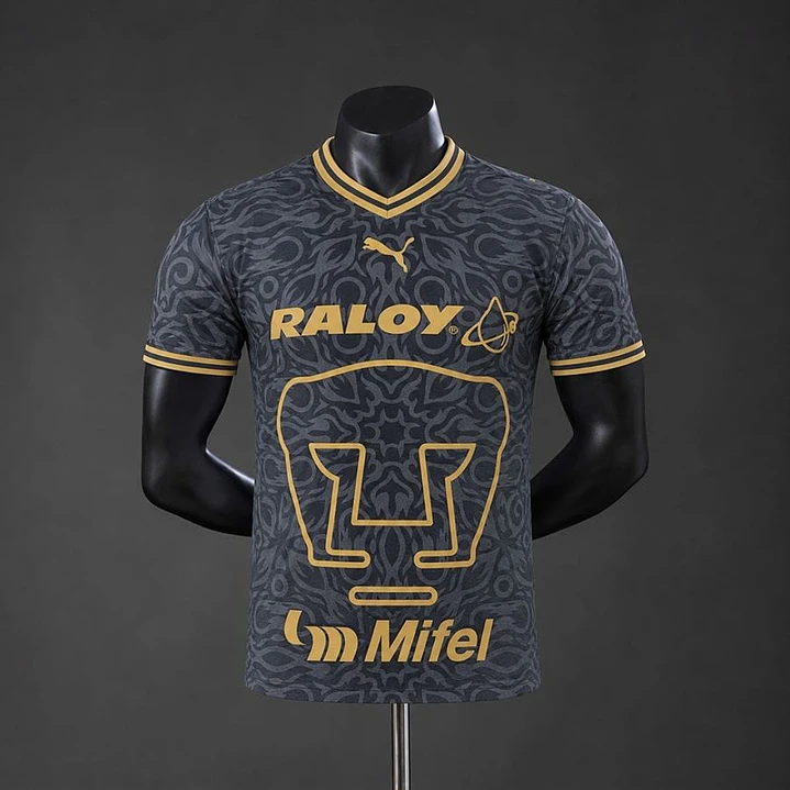 PUMAS UNAM 26/27 THIRD SHIRT, Black and gold, Player Version Slim Fit 1