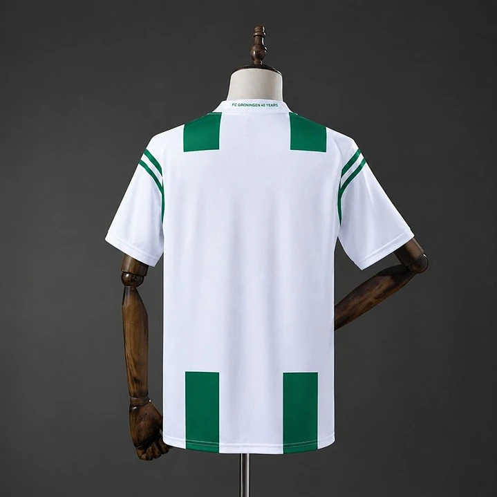 CAMISA GRONINGEN 11/12 CASA RETRÔ, Branca e verde 2