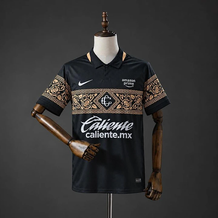 CAMISA CHIVAS GUADALAJARA 26/27 TERCEIRA, Verde escura e dourada 1