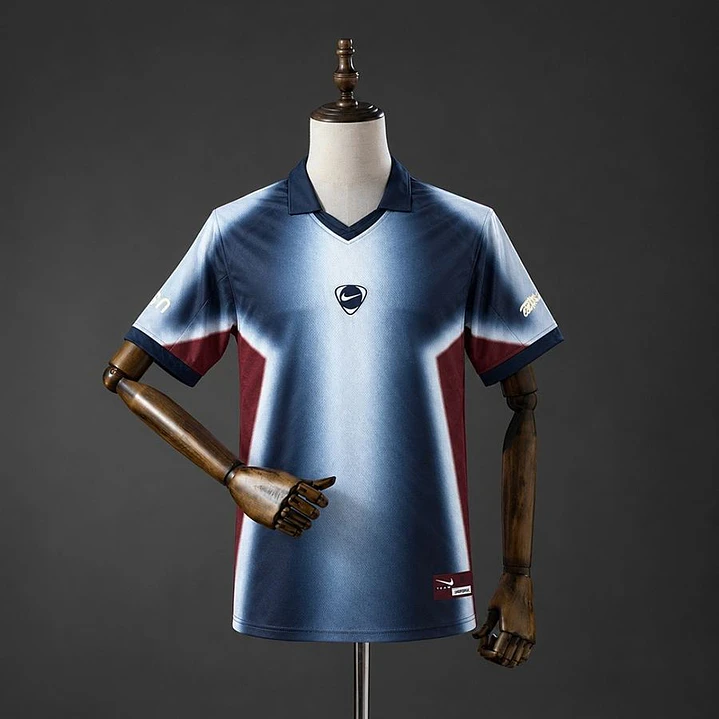 USA TOTAL 90 TRAVIS SCOTT x NIKE GRADIENT RETRO SHIRT, Blue and red 1