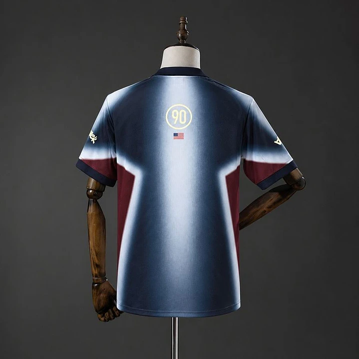 USA TOTAL 90 TRAVIS SCOTT x NIKE GRADIENT RETRO SHIRT, Blue and red 2