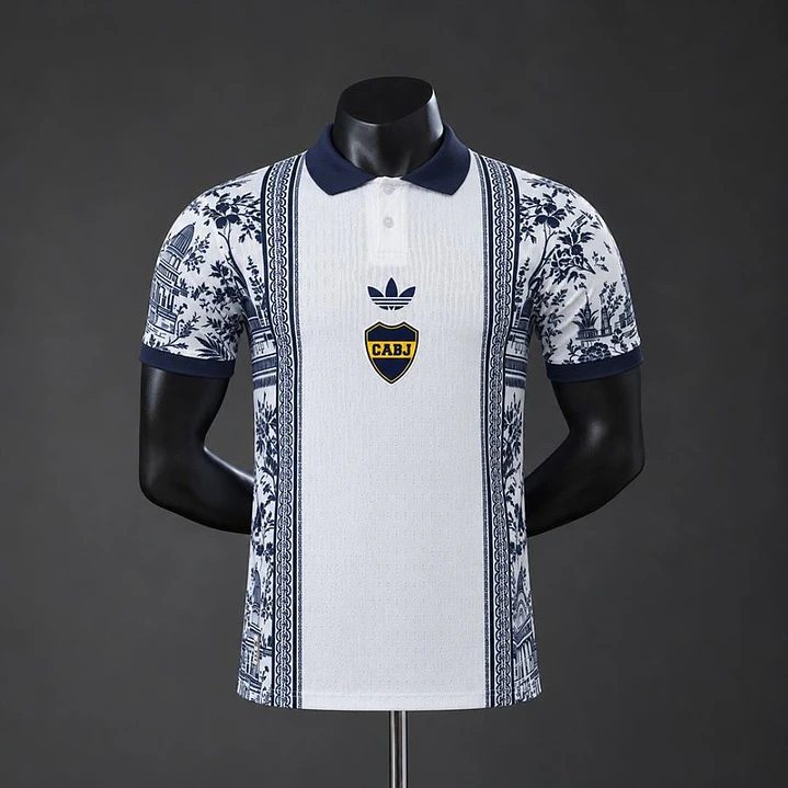 CAMISA BOCA JUNIORS 26/27 EDIÇÃO ESPECIAL, Branca e azul marinho, Versão Jogador Slim Fit 1