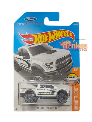 17 Ford F-150 Raptor blanca - hot wheels 2016
