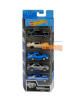 Pack 5 hot wheels Rapido y furiosos - 2020