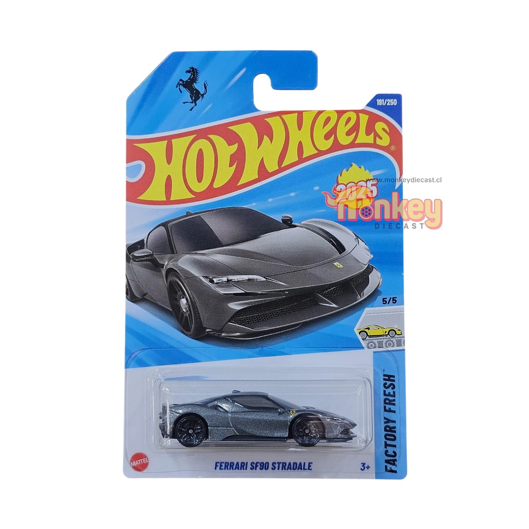 ferrari sf90 stradale gris - hot wheels 2025- gris 1