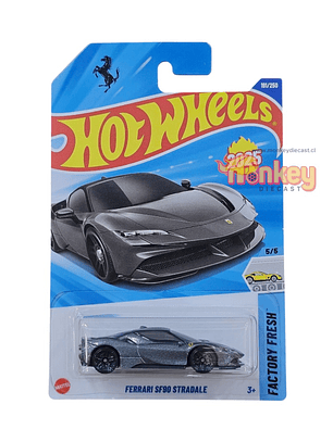 ferrari sf90 stradale gris - hot wheels 2025- gris