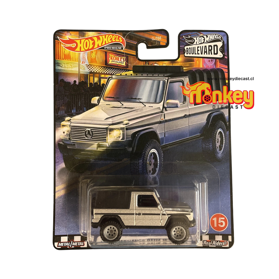 1991 mercedes benz G-class - hot wheels premium 2021 - detalle carton 1
