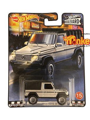 1991 mercedes benz G-class - hot wheels premium 2021 - detalle carton