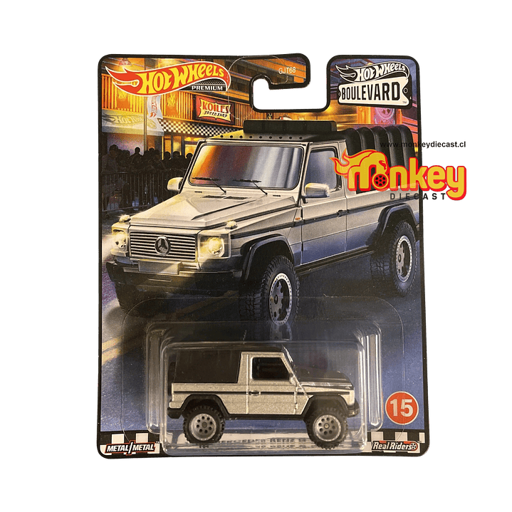 1991 mercedes benz G-class - hot wheels premium 2021 - detalle carton 1