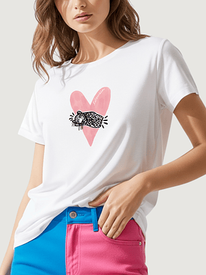 Camiseta Corazón leopardo