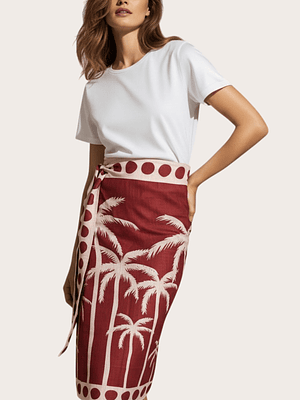 Falda Pareo Cocora Rojo