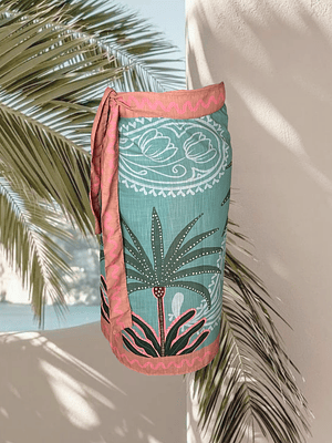 Falda Pareo Palmeras Paisley