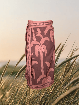 Falda Pareo Palmas y Guacamayos