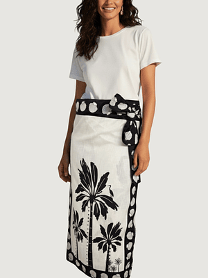 Falda Pareo Palmas y Conchas