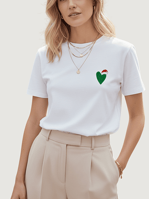 Camiseta Corazón Verde Navidad