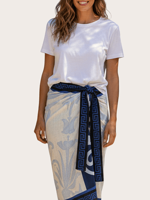 Falda Pareo Arabescos Azules