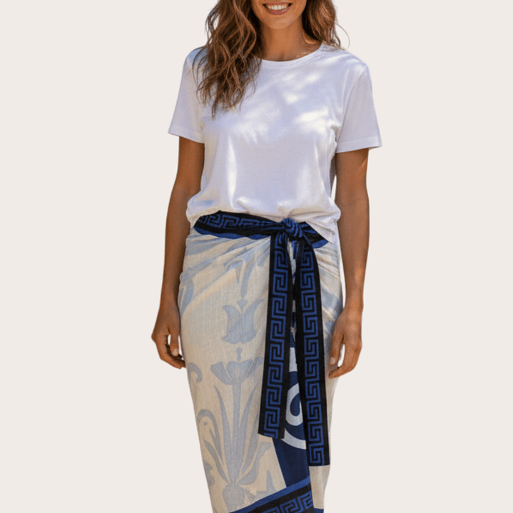 Falda Pareo Arabescos Azules 2