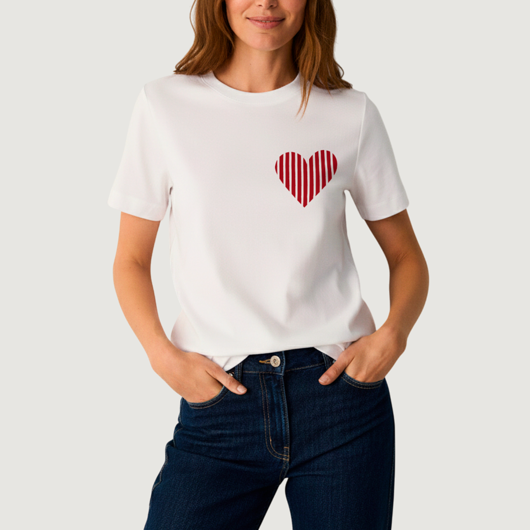 Camiseta Corazón a Rayas 1