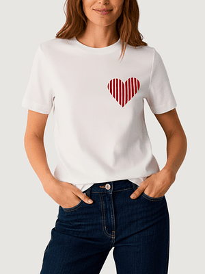Camiseta Corazón a Rayas