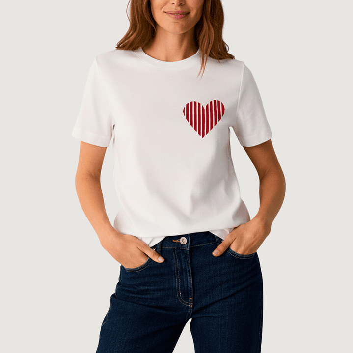 Camiseta Corazón a Rayas 1