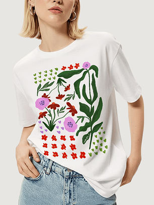 Camiseta Flores y hojas