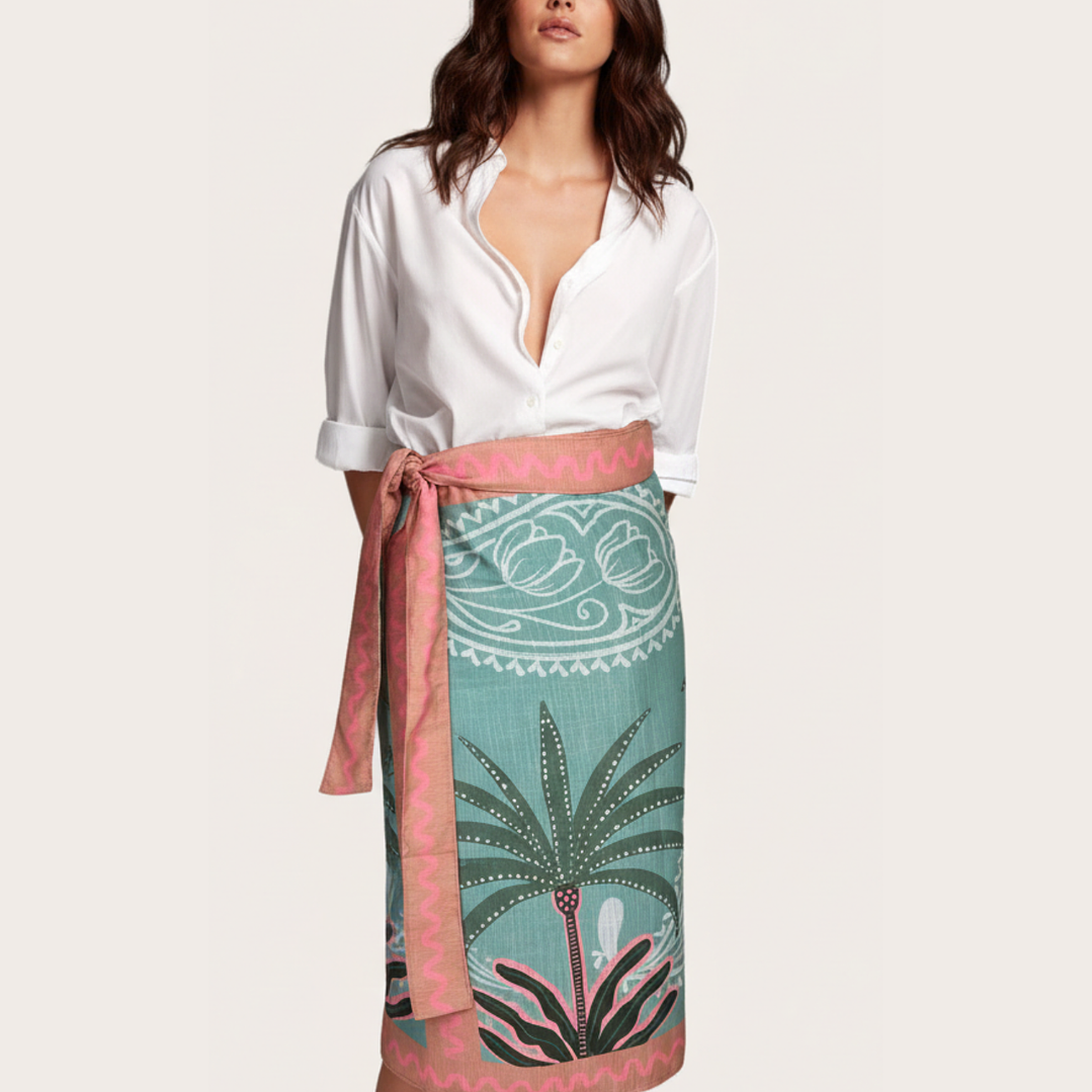 Falda Pareo Palmeras Paisley 2