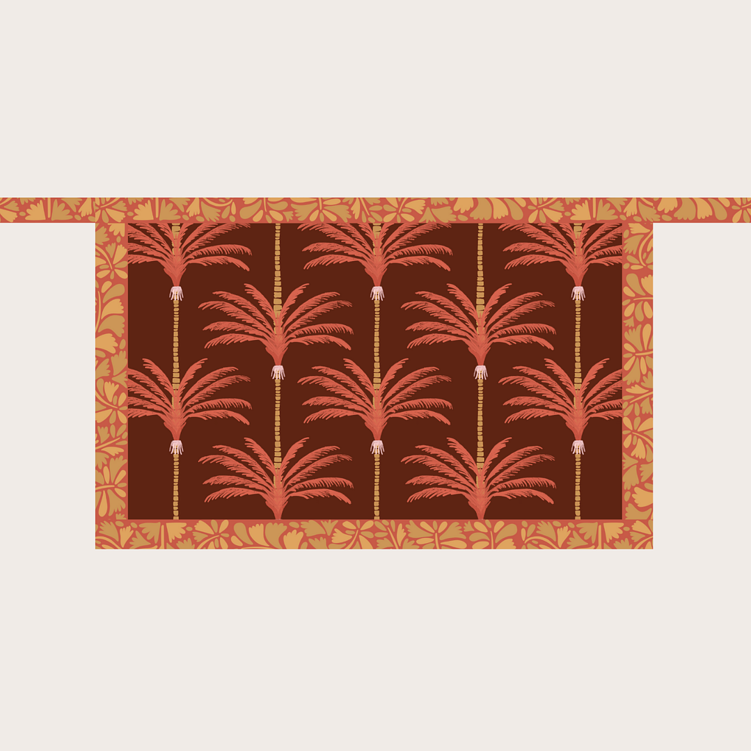 Falda Pareo Palmas Terracota  3