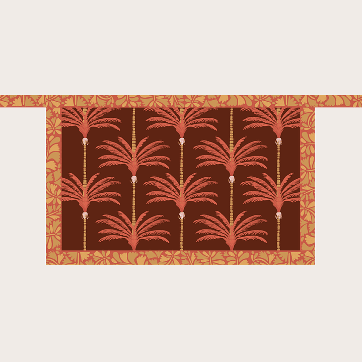 Falda Pareo Palmas Terracota  3